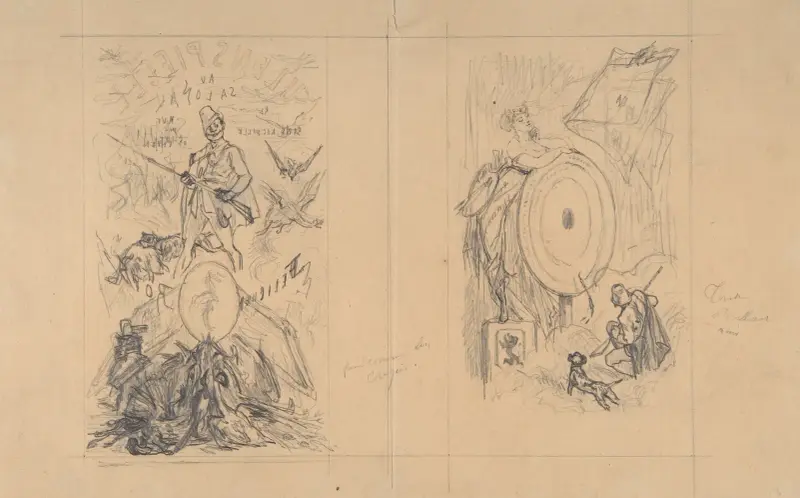 Omslagsdesign för 'Ulenspiegel au Salon' av Félicien Rops