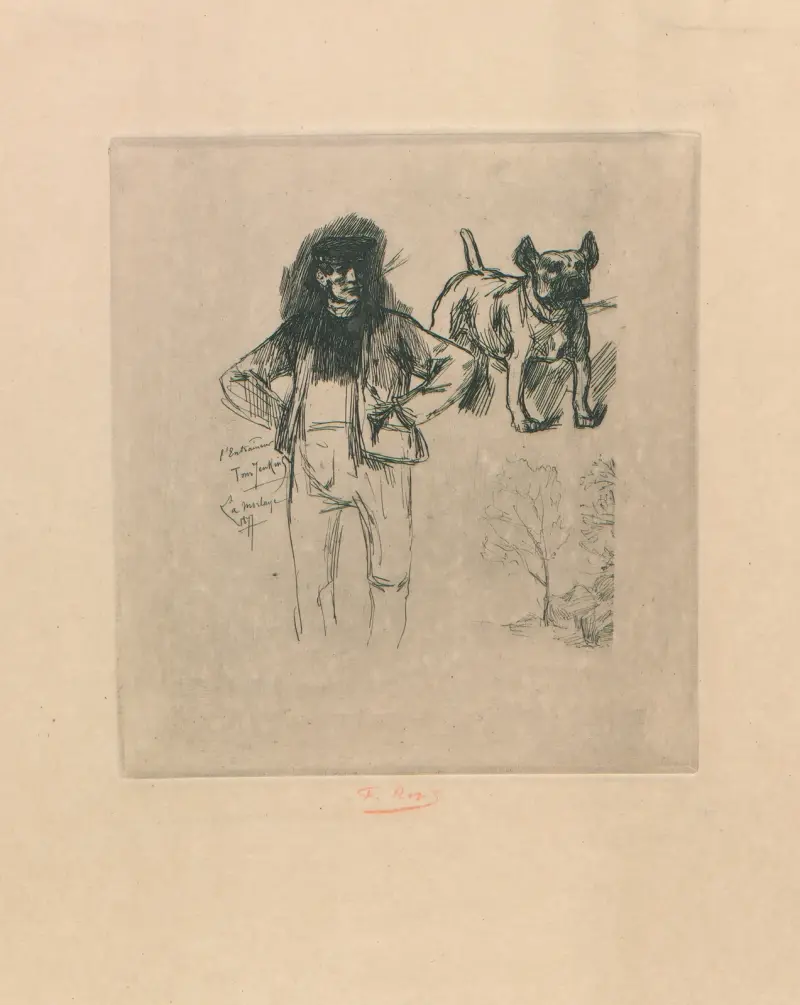 De hondenafrichter Tom Jenkins (Les compagnons de box) av Félicien Rops