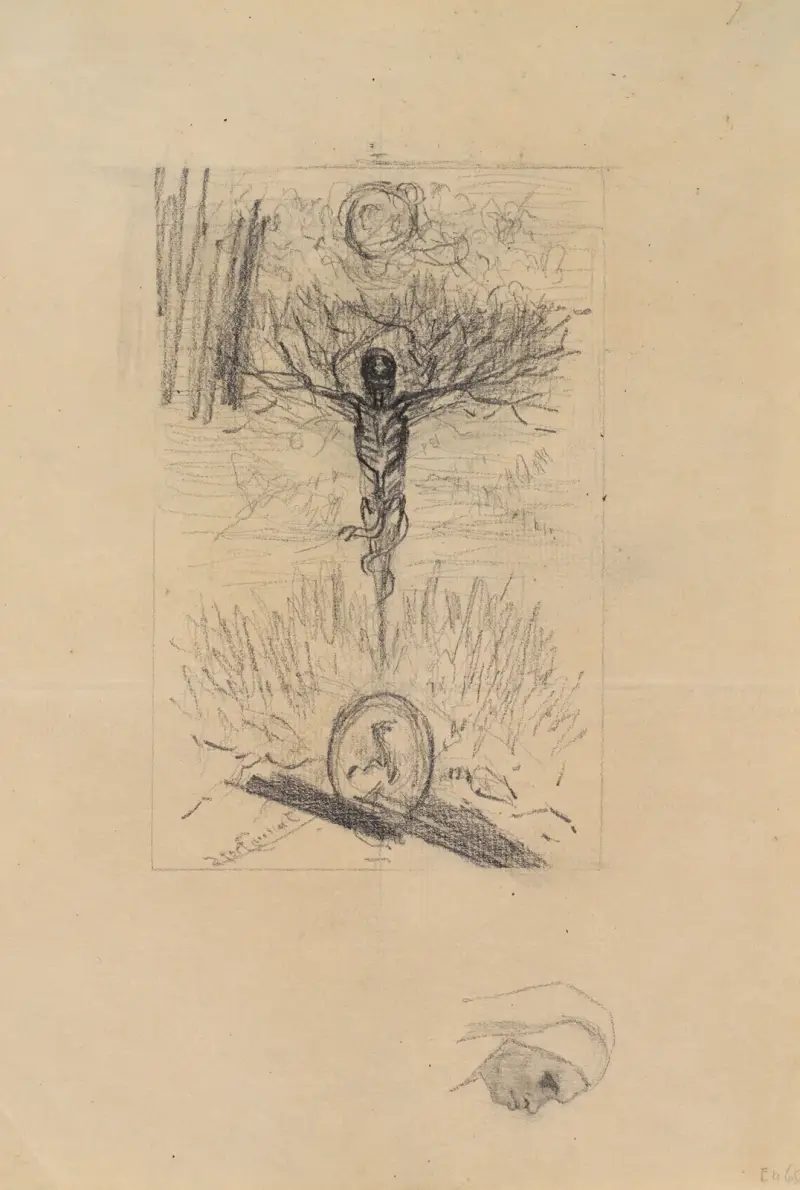 First Study for the Frontispiece of ‘Les Epaves’ by Charles Baudelaire av Félicien Rops