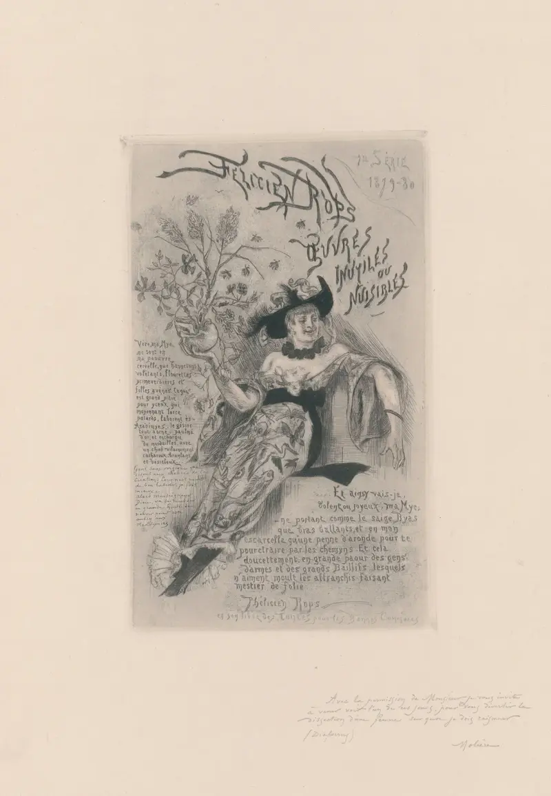 Frontispice des Oeuvres inutiles et nuisibles av Félicien Rops
