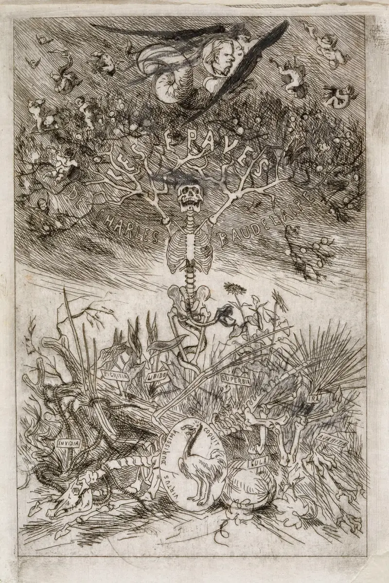 Frontispiece for ‘Les Epaves’ by Charles Baudelaire av Félicien Rops