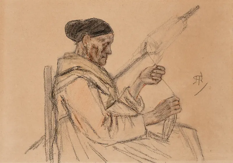 Den gamla spinnerskan av Félicien Rops