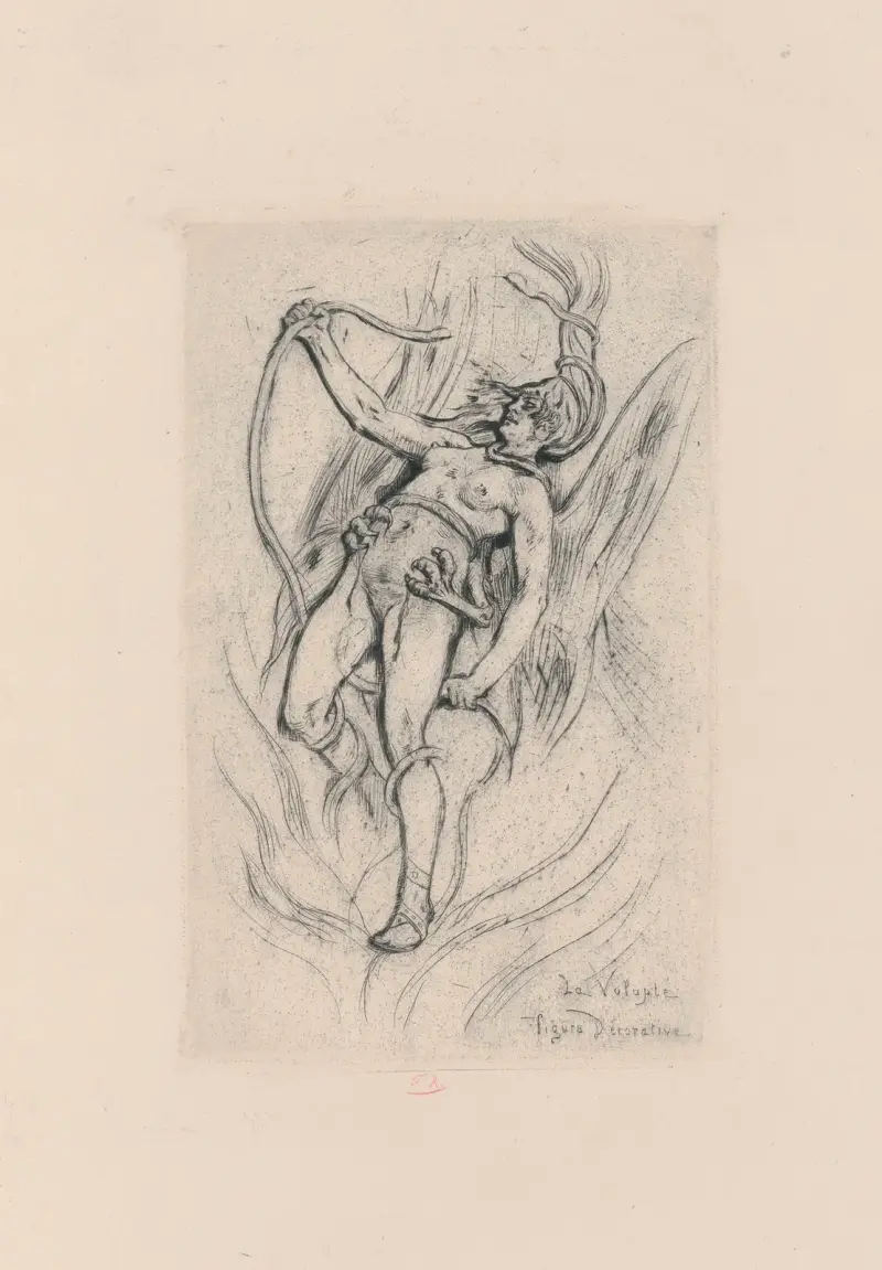 Vällusten, dekorativ figur av Félicien Rops