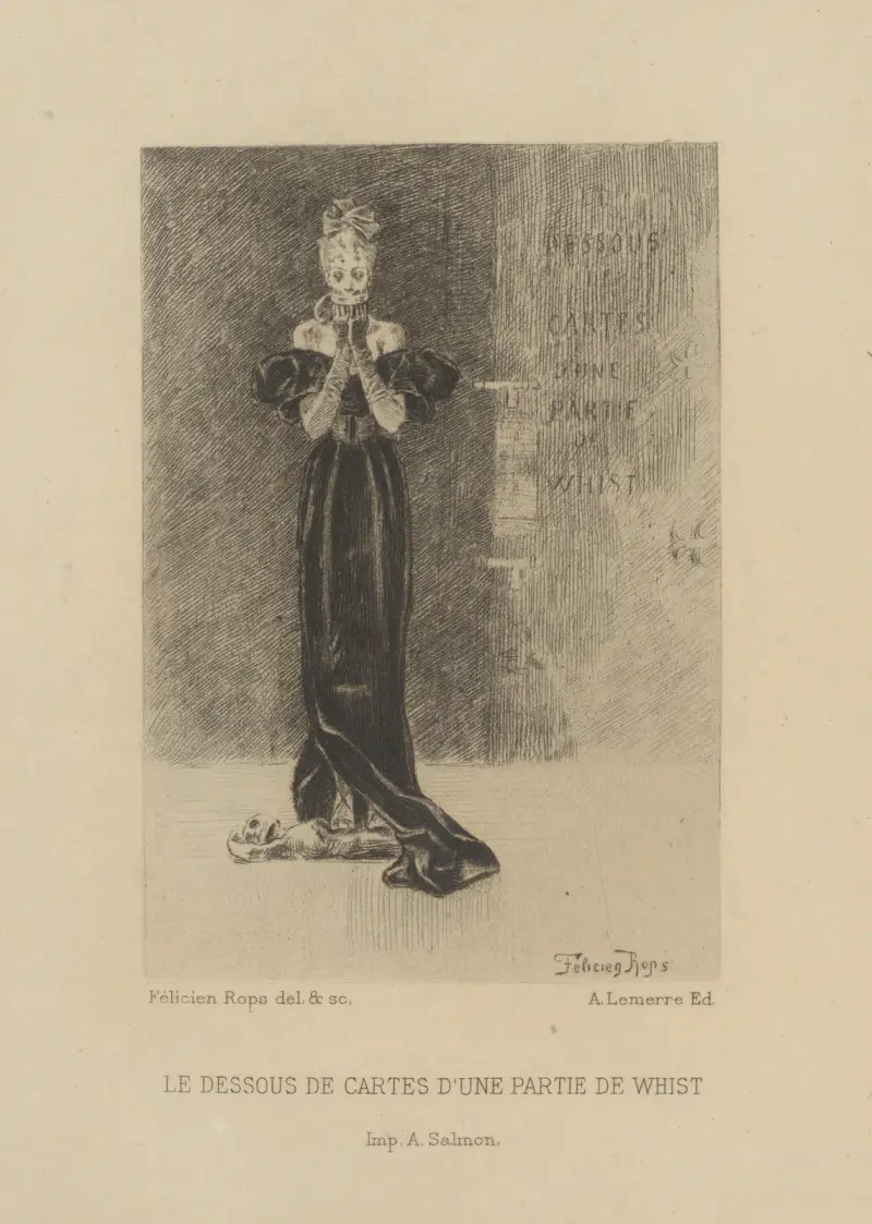 Korten under ett parti whist av Félicien Rops