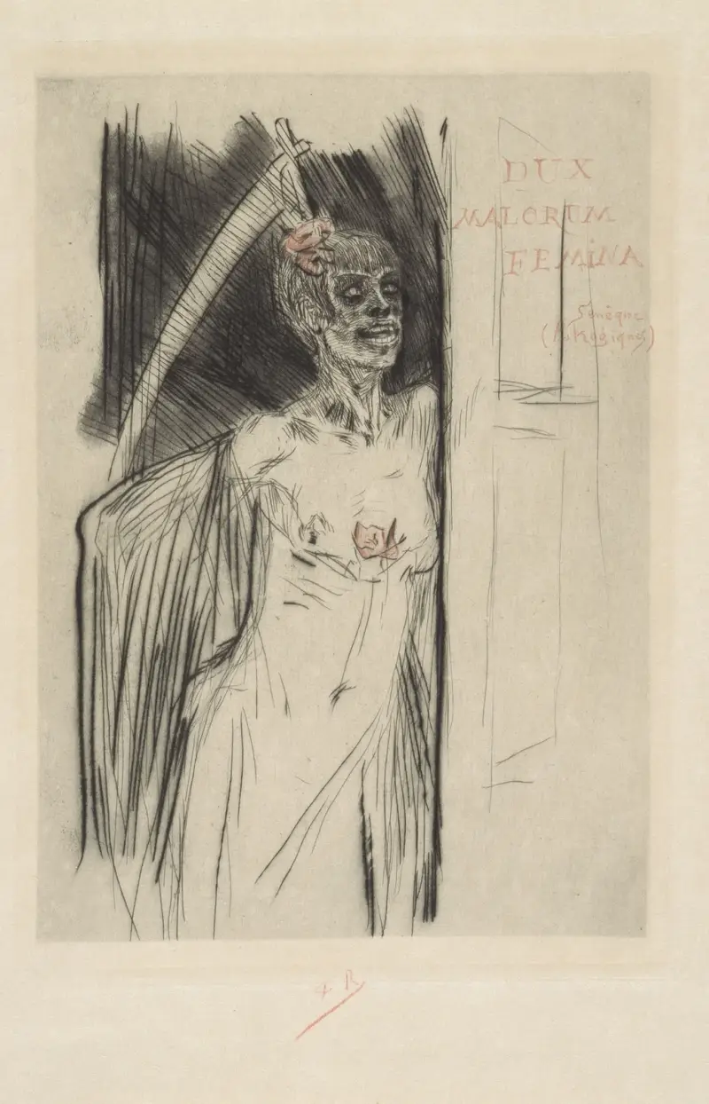 Mors syphilitica av Félicien Rops