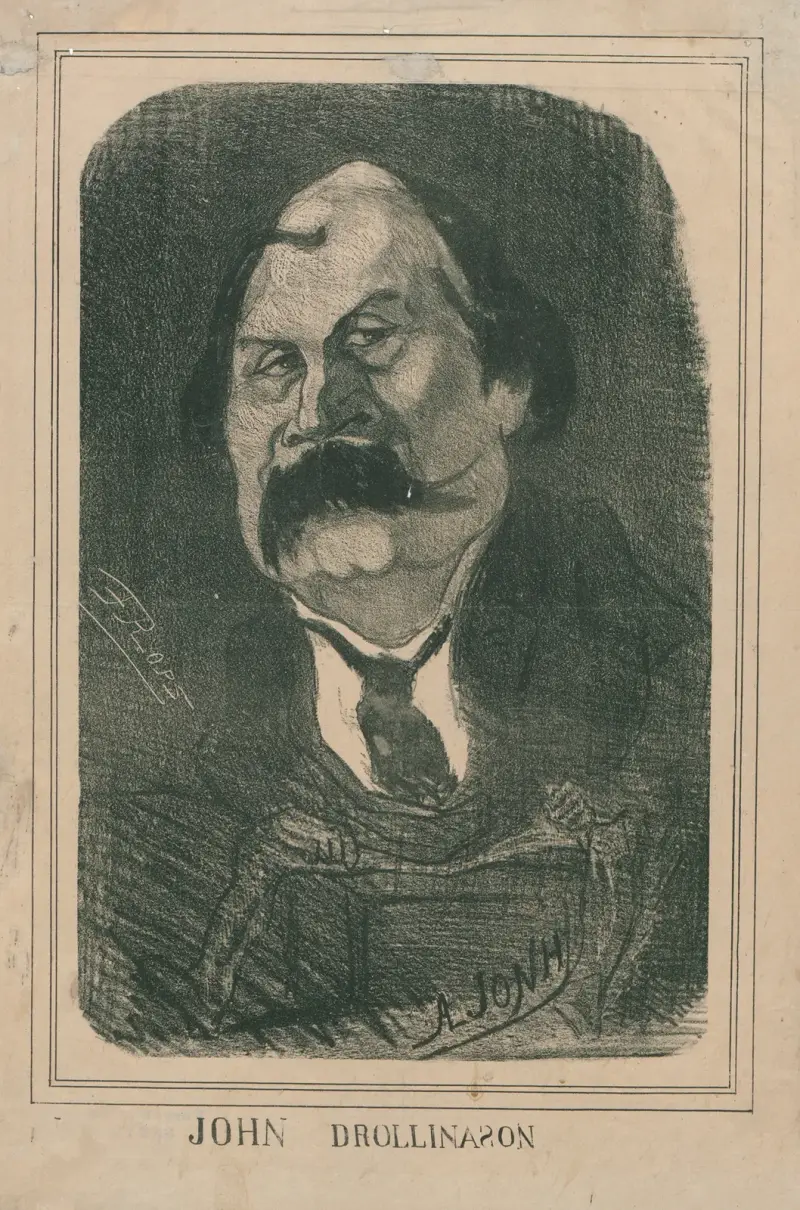 Porträtt av John Drollinason av Félicien Rops
