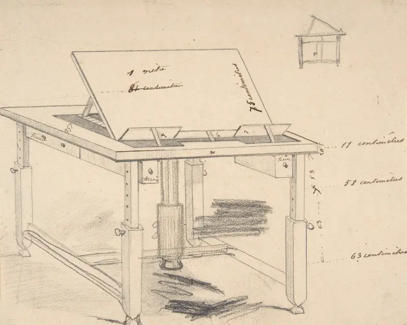 Förslag till arbetsbord av Félicien Rops
