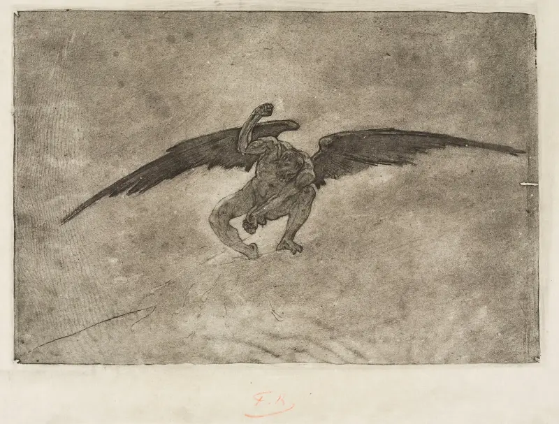 Satan skapar monster av Félicien Rops