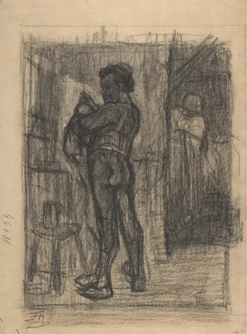 Stående man med ölstop av Félicien Rops