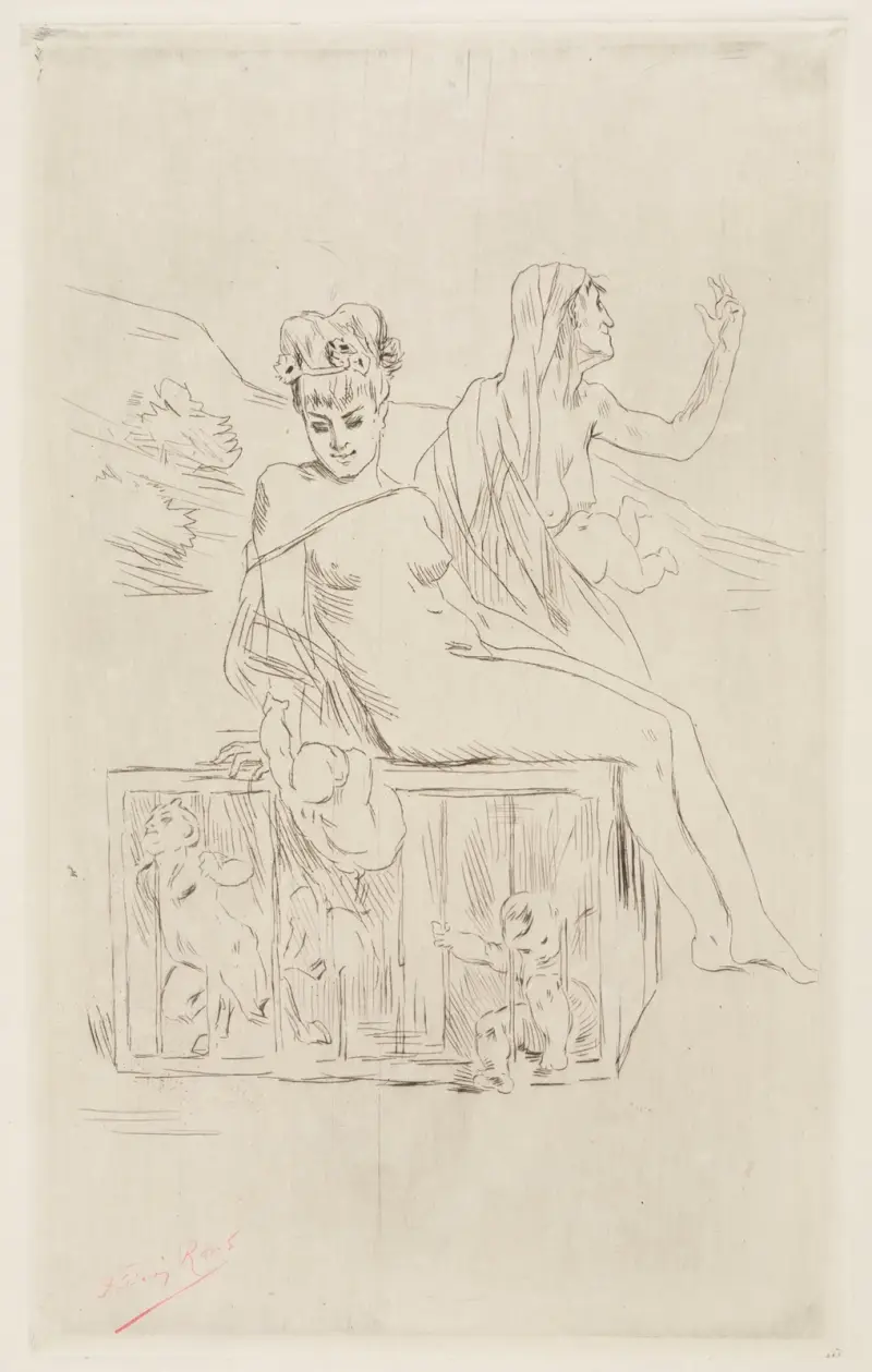 Studie till 'Kärleksmarknaden' av Félicien Rops