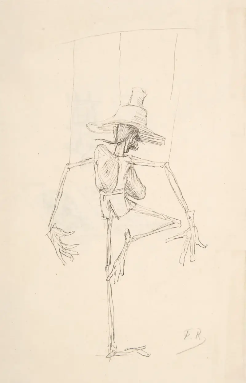 Studie av patin av Félicien Rops