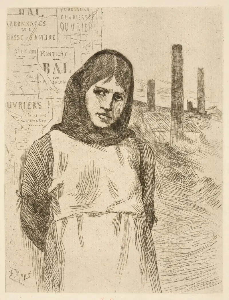 The Strike (The Charcoal Burner) av Félicien Rops