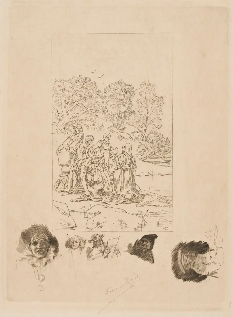 Tvätterskorna av Félicien Rops