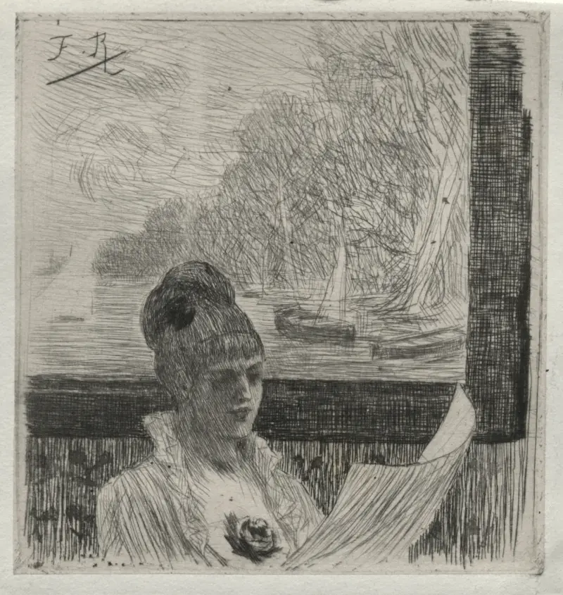 Ung kvinna av Félicien Rops
