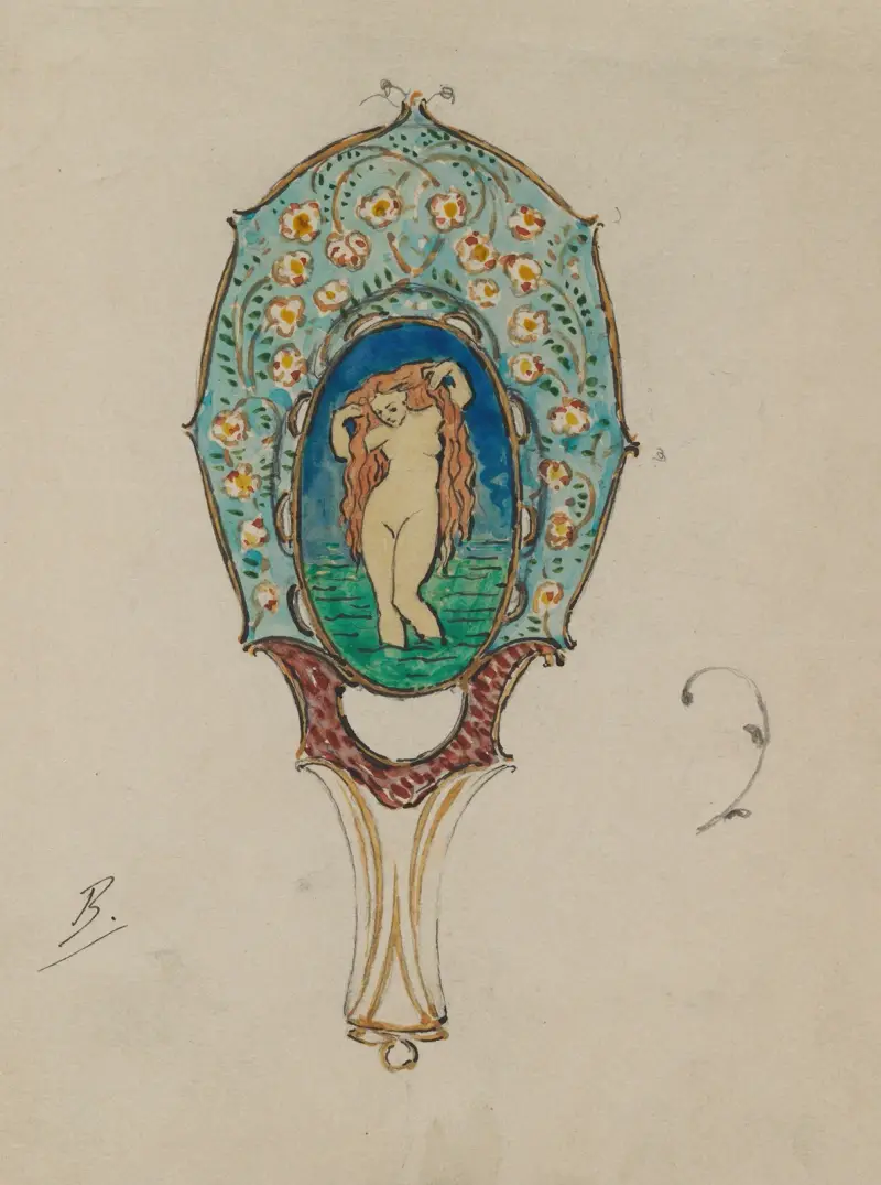 Entwurf für einen Handspiegel, 1900 – Nr. 2 von Félix Bracquemond