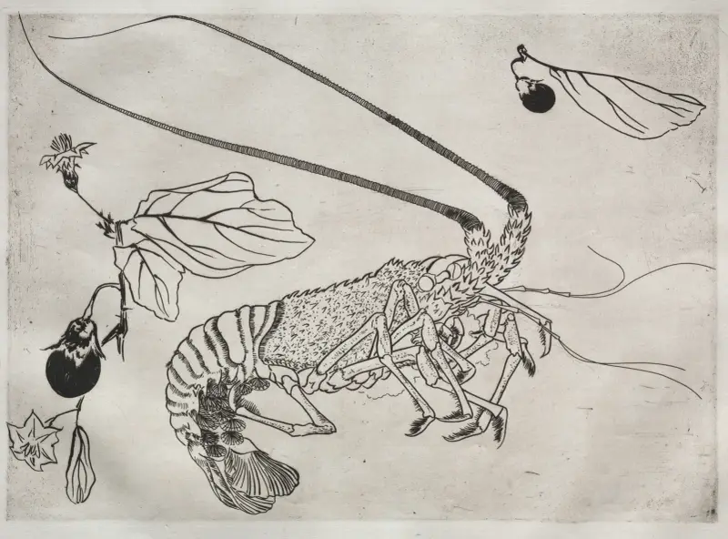 Dinner Service (Rousseau service); Large lobster with raised antenna (no. 21) av Félix Bracquemond