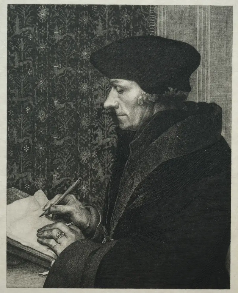 Erasmus, efter Holbein av Félix Bracquemond
