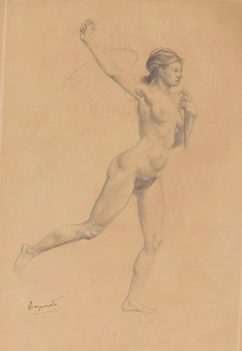 Kvinnostudie av Félix Bracquemond