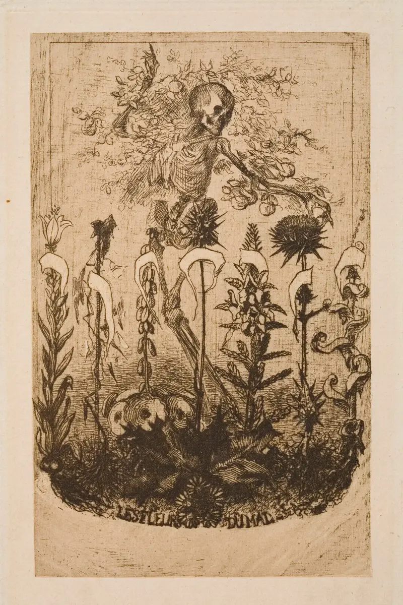 Titelbild till 'Les Fleurs du Mal' av Charles Baudelaire av Félix Bracquemond