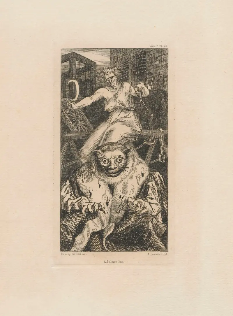 Grippeminaud, ärkehertig, kattfällarna av Félix Bracquemond