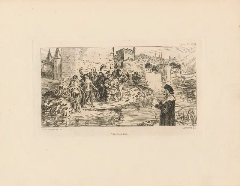 Harangue de Gallet a Picrochole av Félix Bracquemond