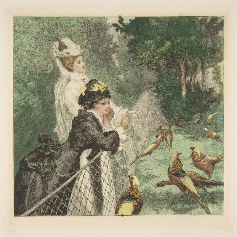 I zoologiska trädgården av Félix Bracquemond