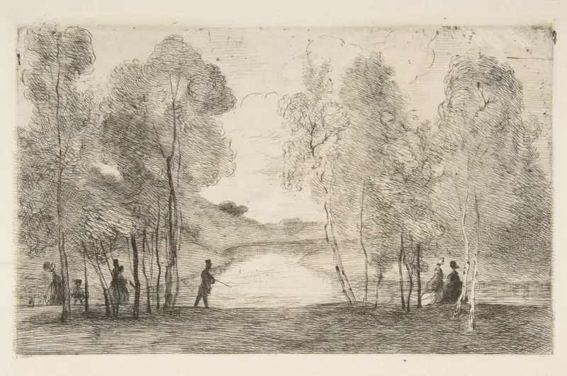 Sjön i Bois de Boulogne av Félix Bracquemond