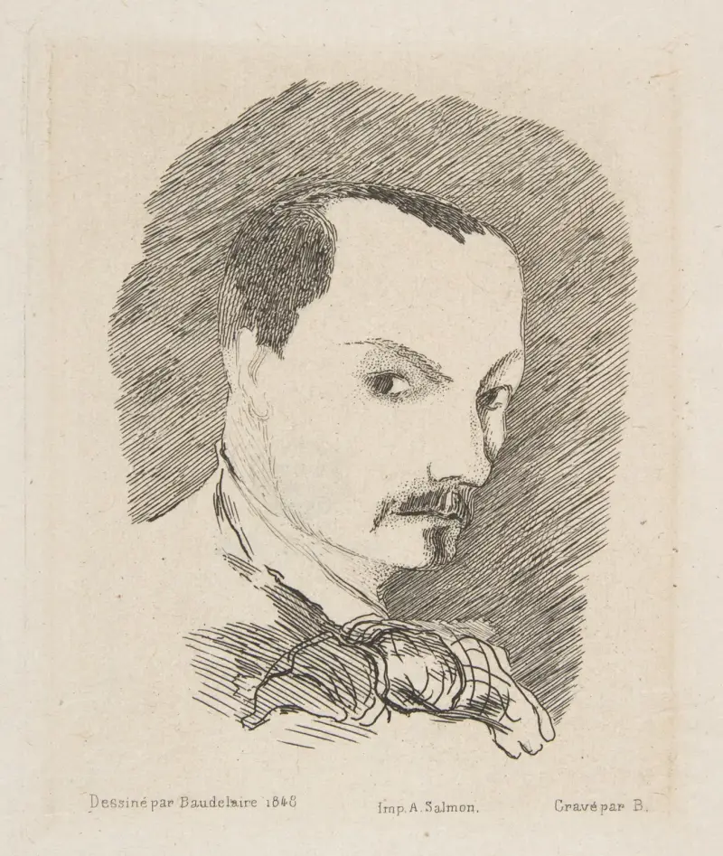 Porträtt av Charles Baudelaire av Félix Bracquemond