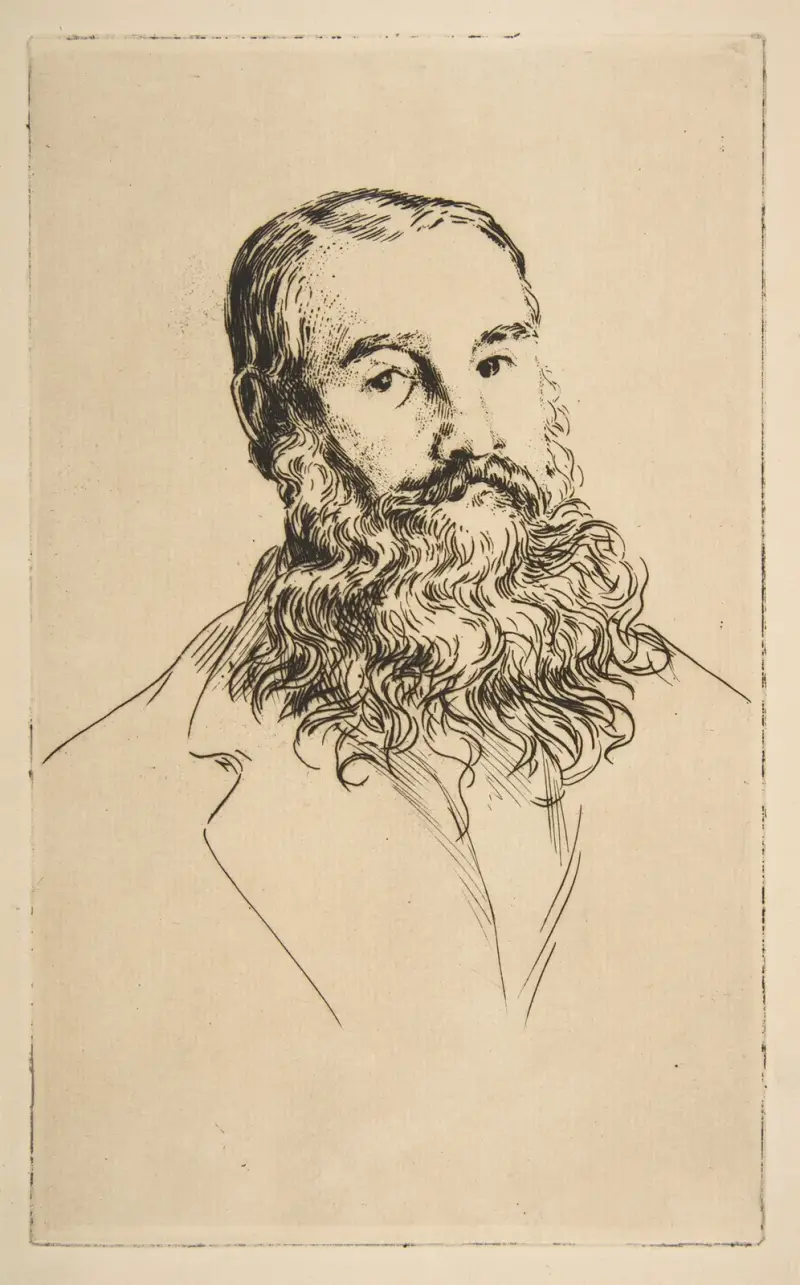 Portrait of Charles Leland av Félix Bracquemond