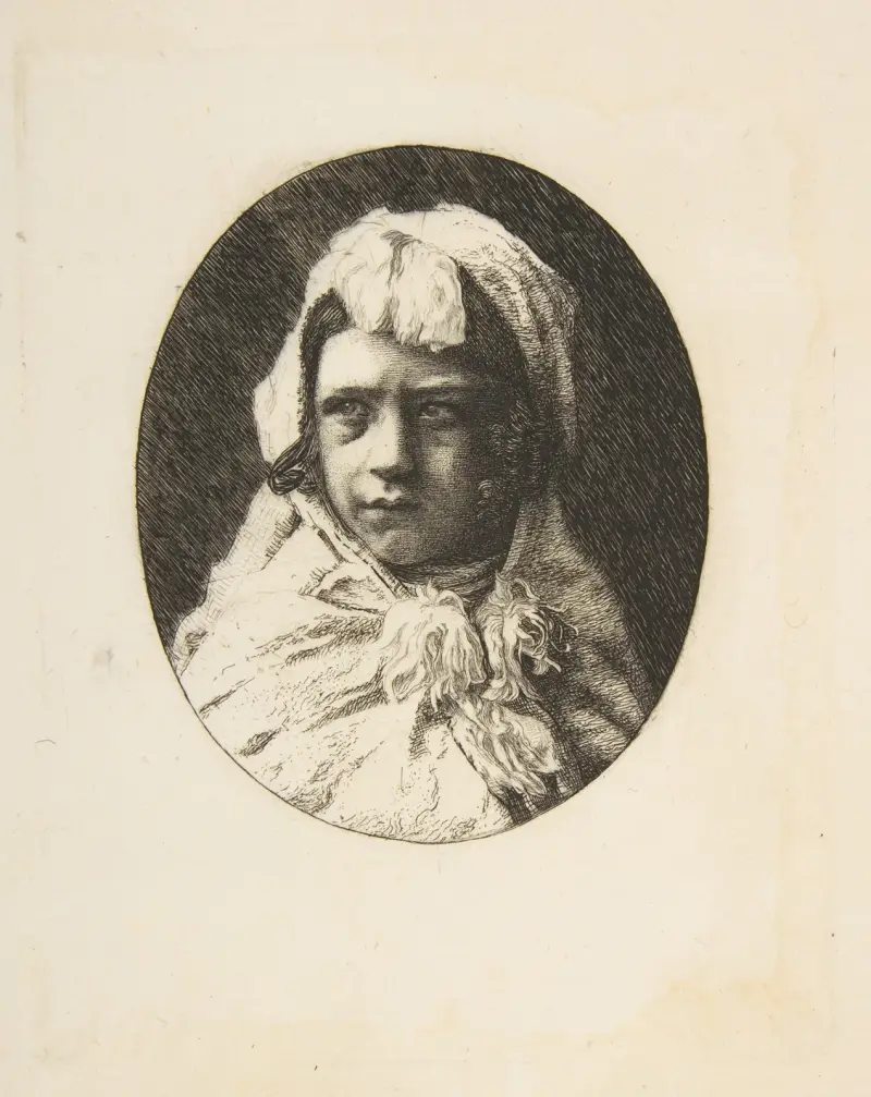 Porträtt av Henri Houssaye som barn av Félix Bracquemond