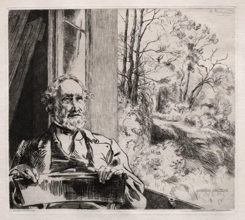 Porträtt av Meyer Heine av Félix Bracquemond