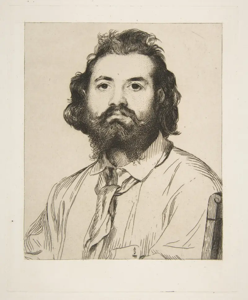Porträtt av Zacharie Astruc av Félix Bracquemond