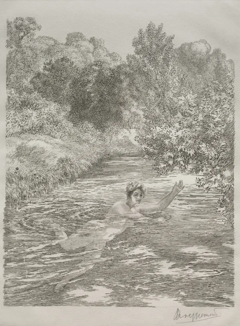 Baderskan av Félix Bracquemond
