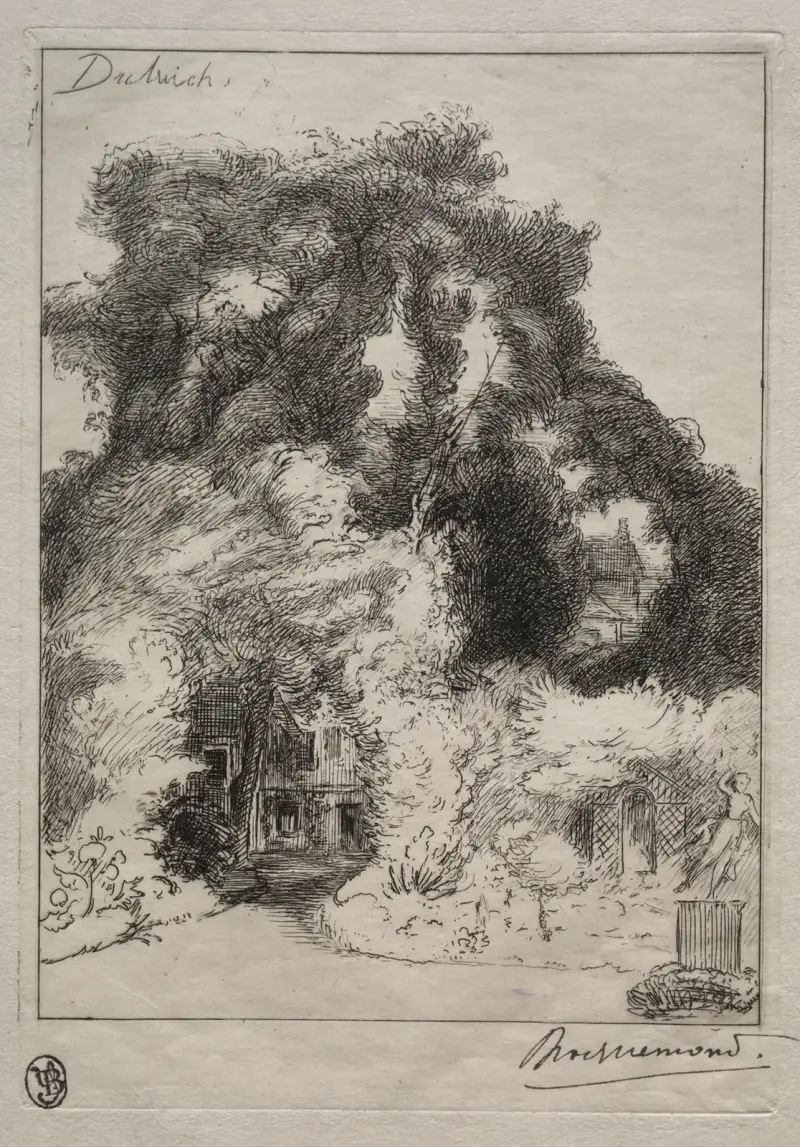 The Garden of the Inn at Dulwich av Félix Bracquemond