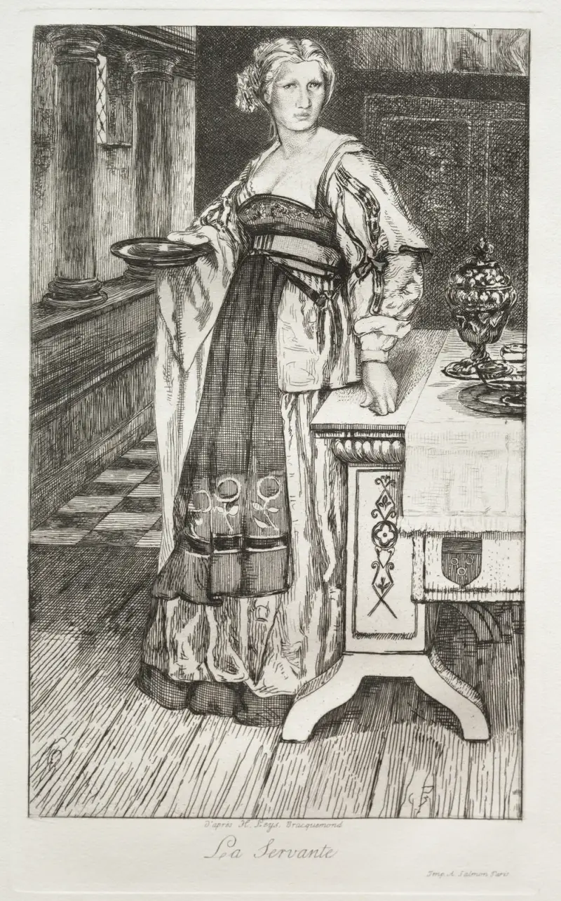Tjänsteflickan, efter H. Leys av Félix Bracquemond