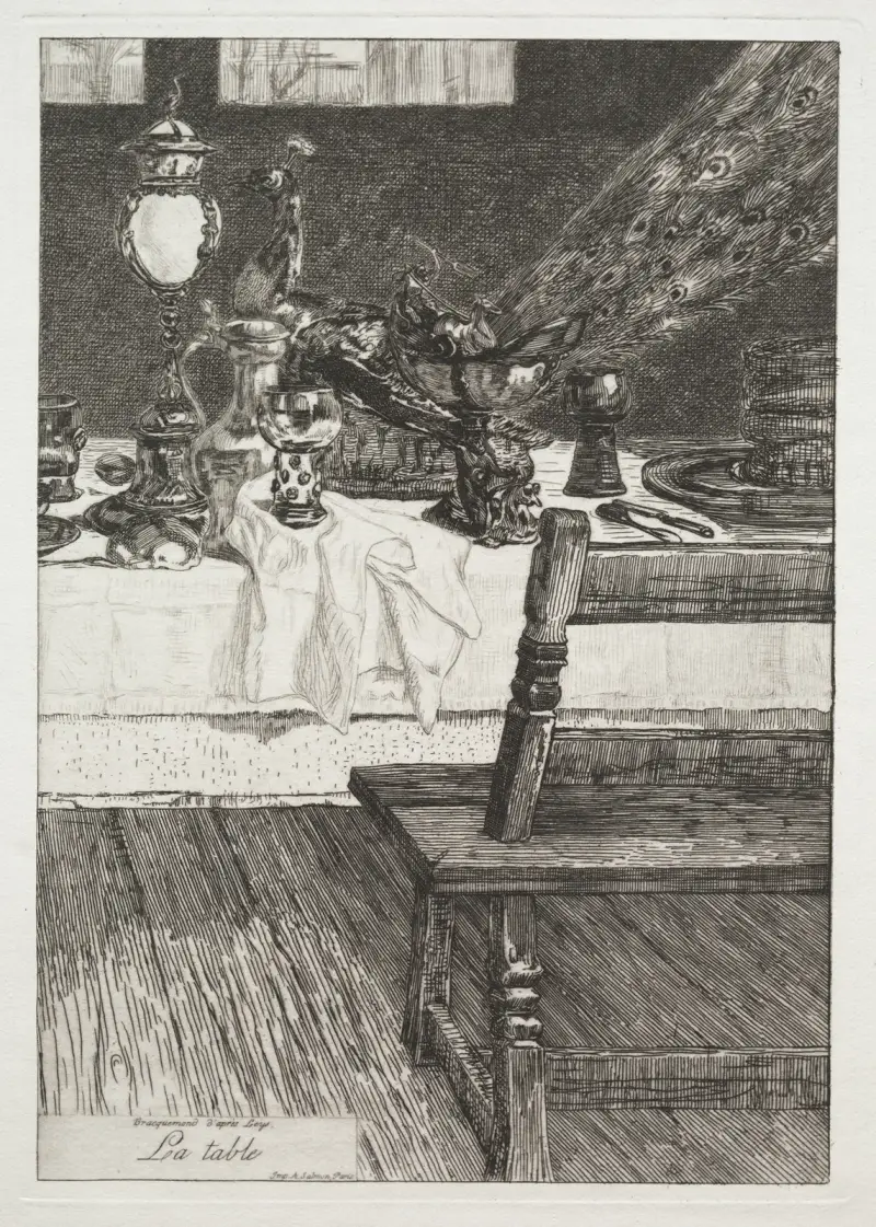 Bordet, efter H. Leys av Félix Bracquemond
