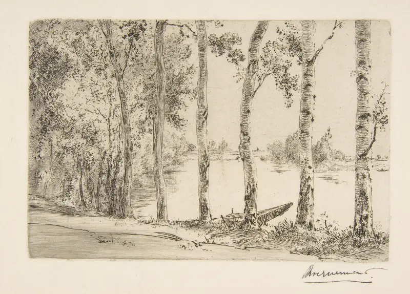Aspar vid Seines strand av Félix Bracquemond