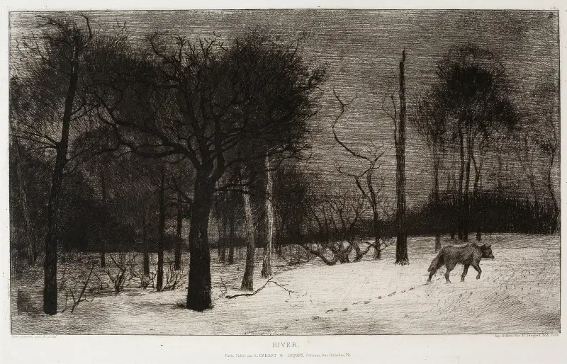Vinter eller Vargen i snön av Félix Bracquemond