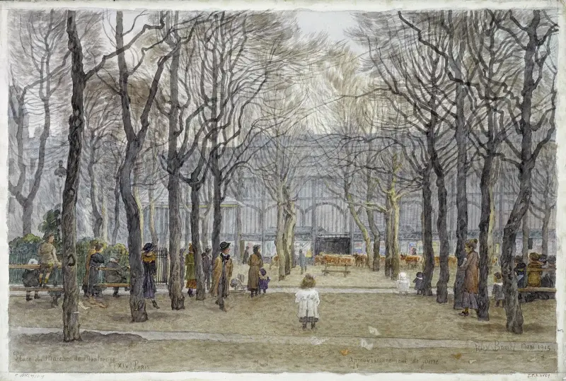 La place du marché Montrouge av Félix Brard