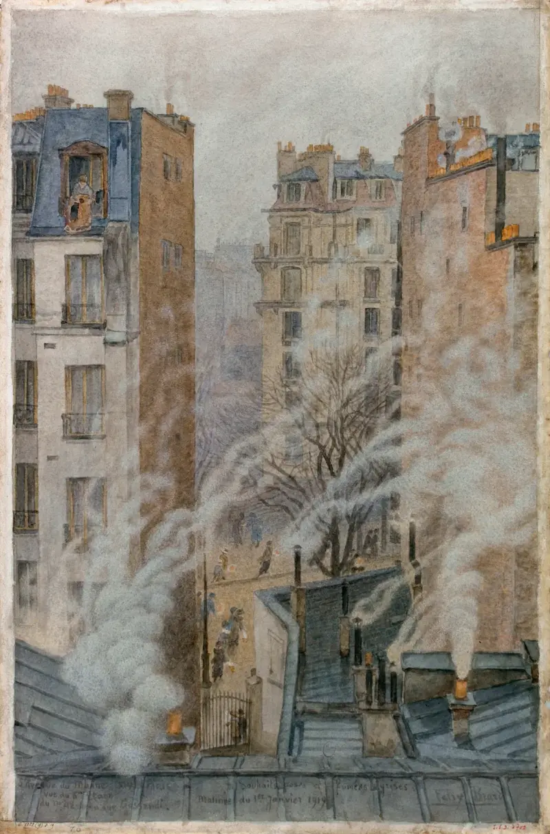 L’Avenue du Maine XIVe Paris. vue du 6e étage du nº42 de la rue Gassendi av Félix Brard