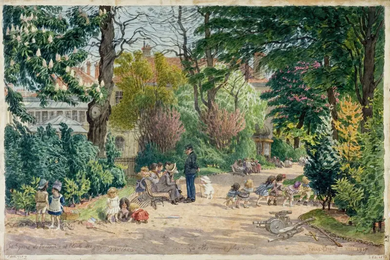 Parken vid stadshuset och pojkskolan, Paris, 14:e arrondissementet av Félix Brard