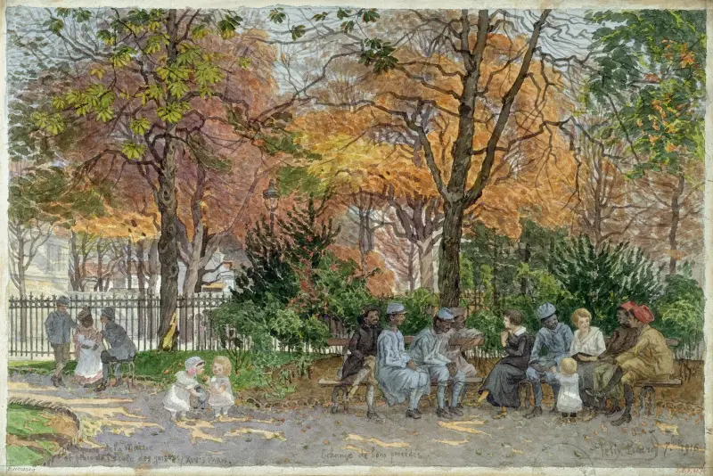 Torget vid rådhuset och pojkarnas skolgård av Félix Brard
