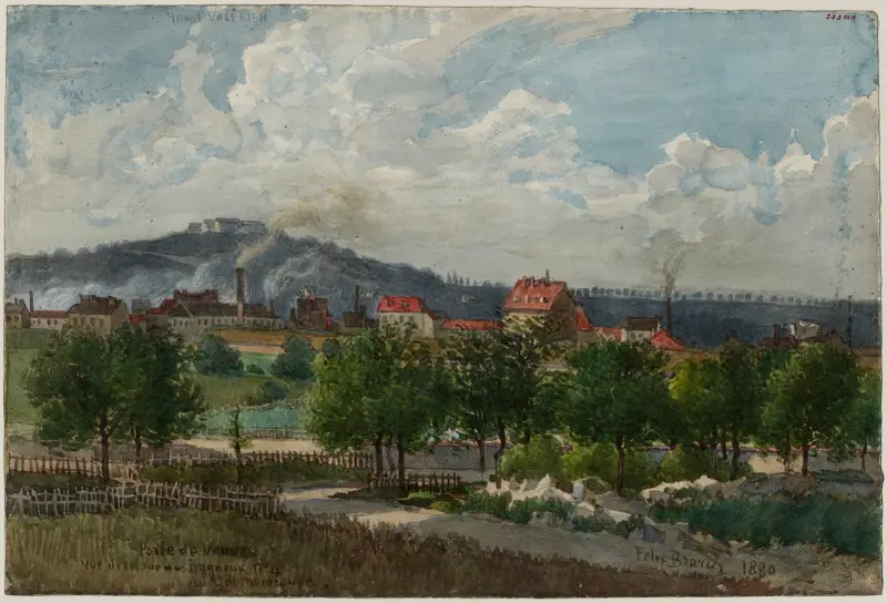 Vue de la porte de Vanves prise de la rue de Bagneux au Grand-Montrouge av Félix Brard