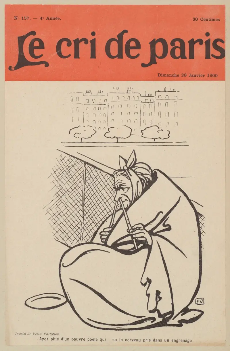 Ayez pitié d’un pauvre poète qui eu le cerveau pris dans un engrenage av Félix Vallotton
