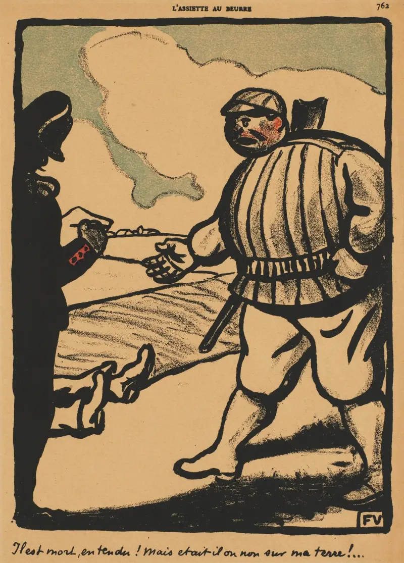 Crimes And Punishments; All right, so he’s dead!… av Félix Vallotton