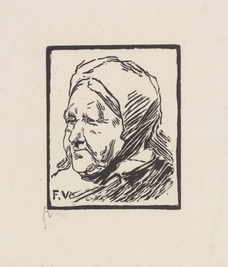 Tête de vieille femme av Félix Vallotton