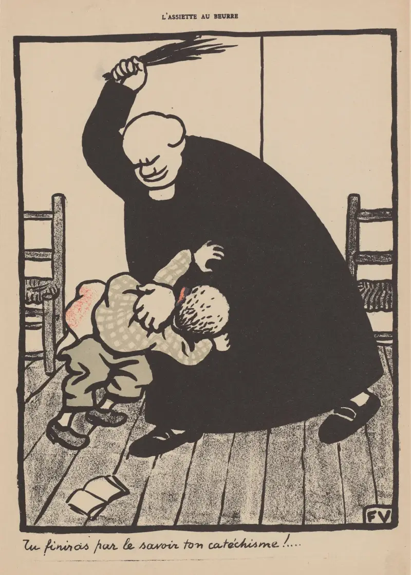 Tu finiras par le savoir ton catéchisme! av Félix Vallotton