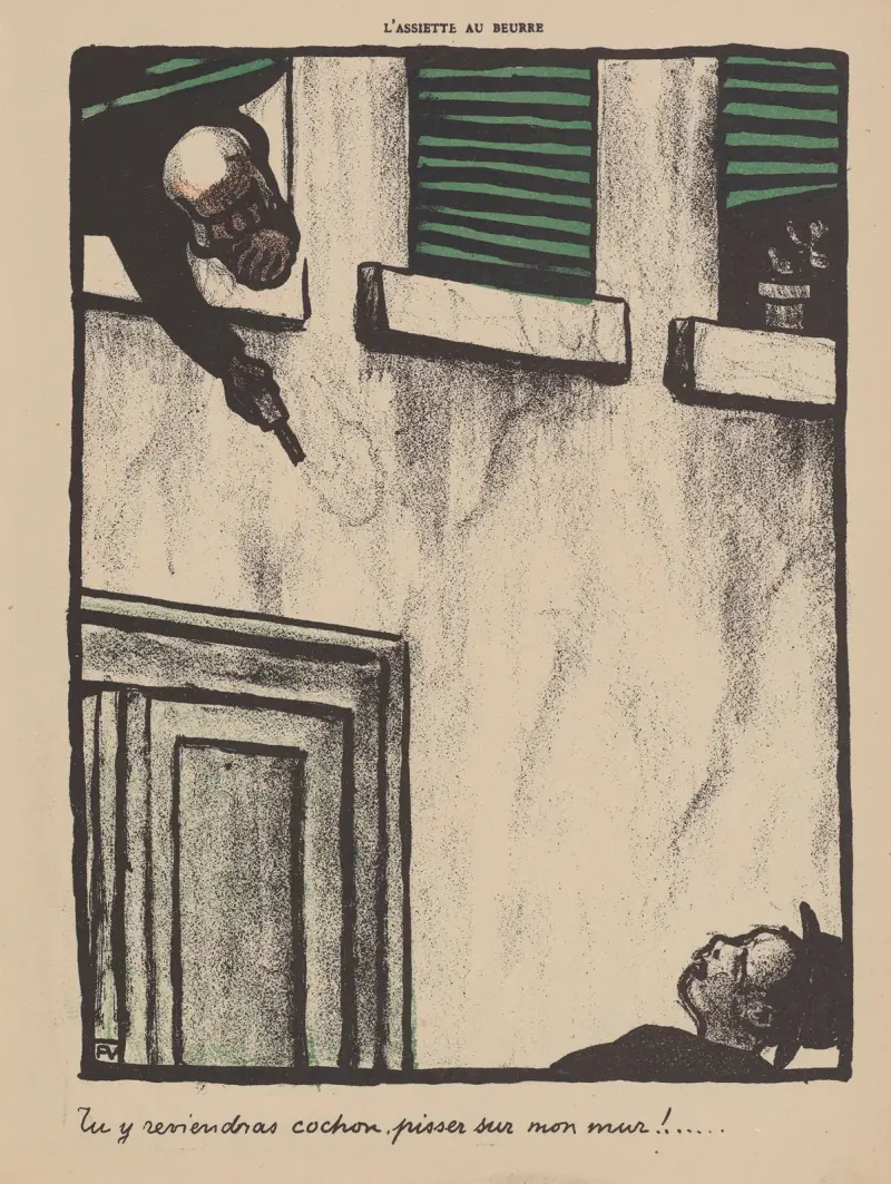 Tu y reviendras cochon, pisser sur mon mur! av Félix Vallotton