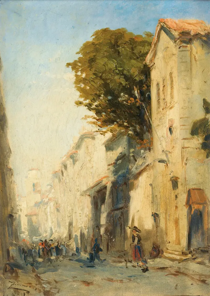 En gata i Martigues av Félix Ziem