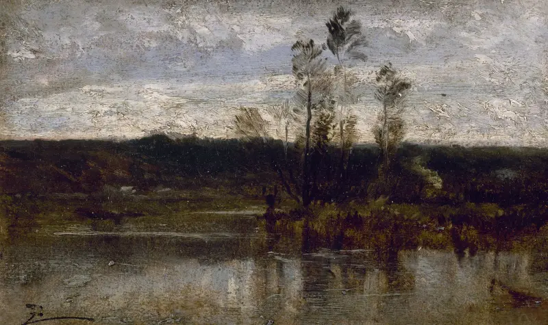 Bord de rivière av Félix Ziem